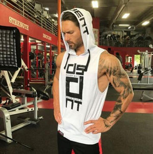 Mens Summer Sleeveless Hoodies gym tops