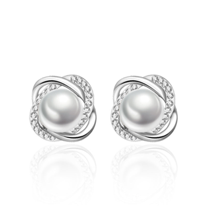 Shell Pearl Twist Earrings