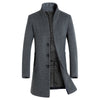 Men's mid-length slim coat woolen coat trench coat jacket