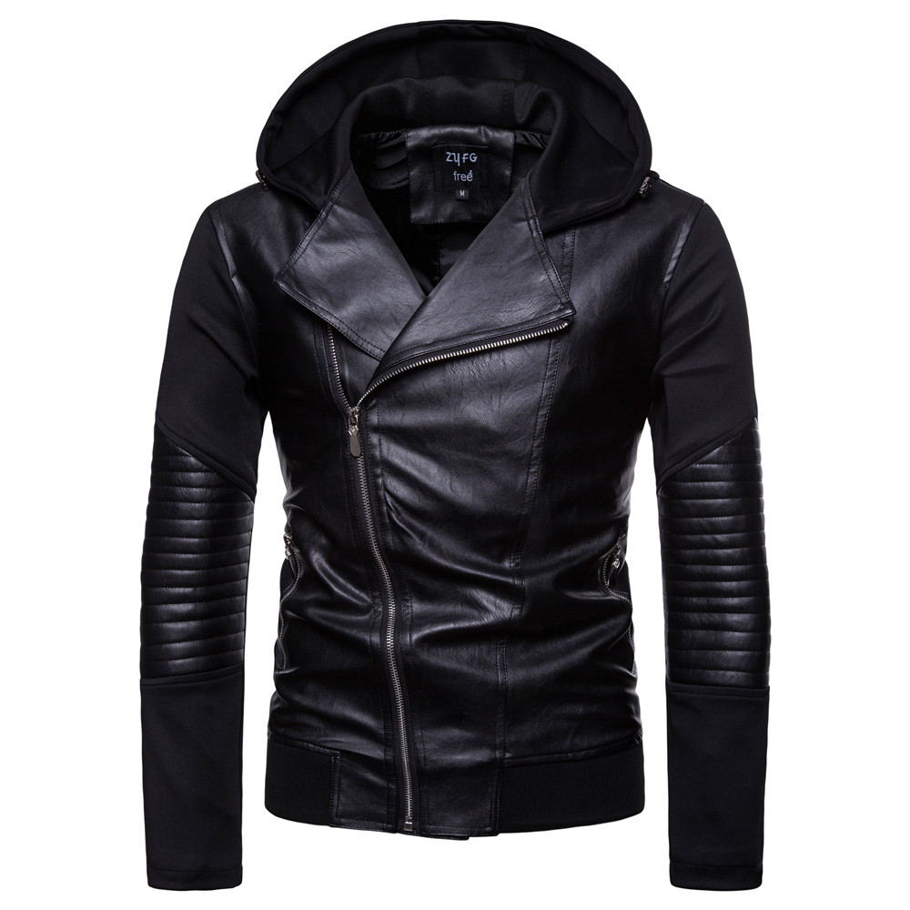 New Autumn Motorcycle Leather Jacket Men