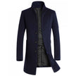 Men's mid-length slim coat woolen coat trench coat jacket