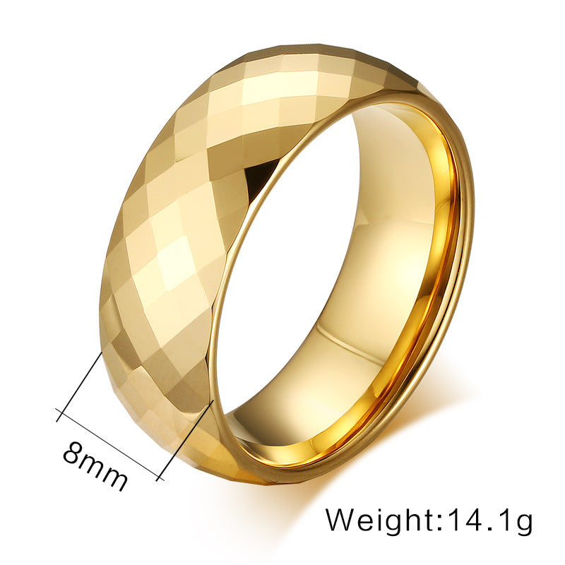 Men Ring Tungsten Jewelry Gold Color