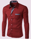 Striped Decoration Mens Shirts