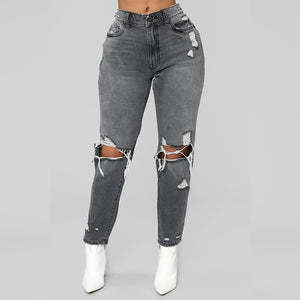 Ripped big hole fashion Jeans Women