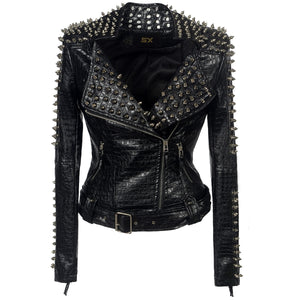 Short leather jacket women coat Alpscommerce