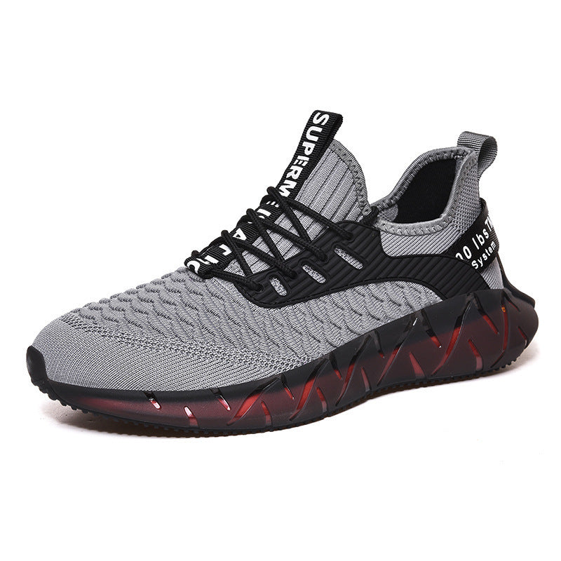 Men's Large Size Flying Woven Sports Running Shoes