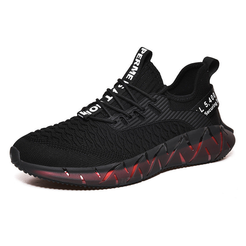 Men's Large Size Flying Woven Sports Running Shoes