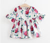 Girls Kids Skirts Flared Sleeve Printed Cotton Dress