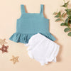 Two piece set of linen cotton kids suspenders