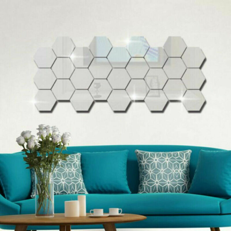 Hexagonal Mirror Environmental Acrylic Wall Sticker