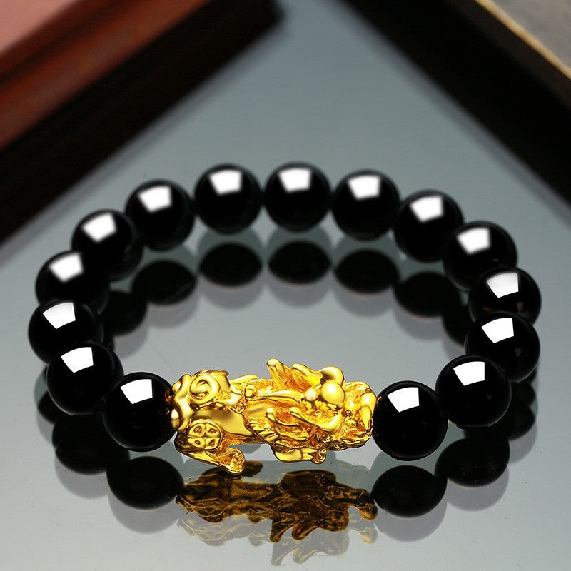 Vietnam Sand Gold Brave Bracelet Men And Women Obsidian Jewelry