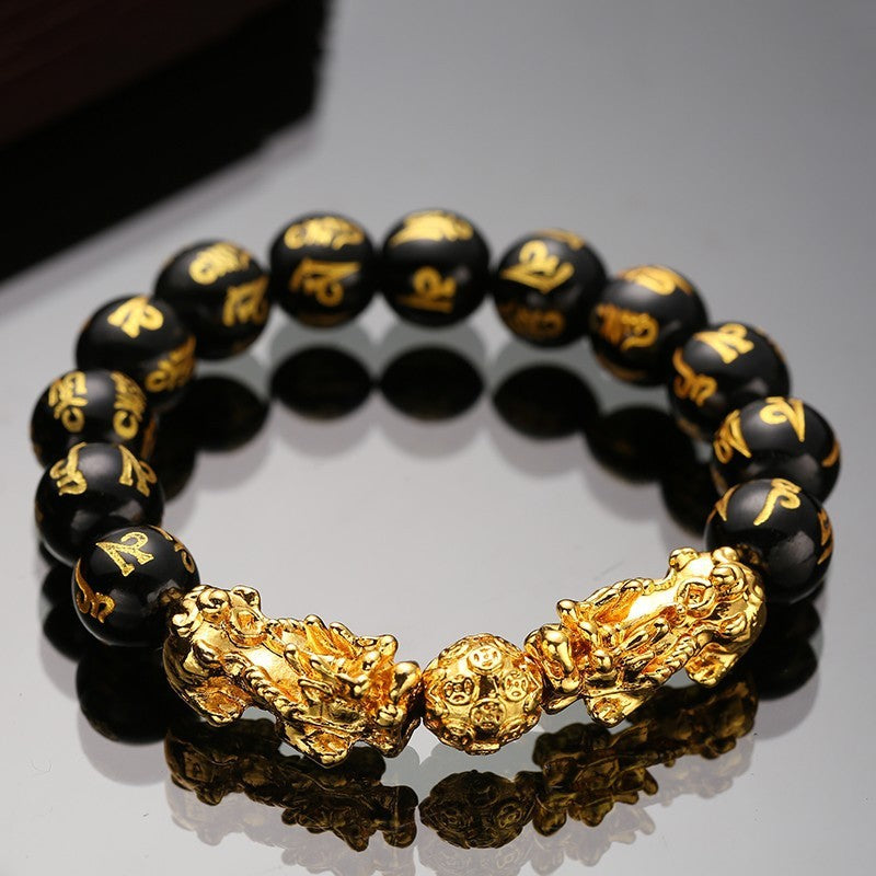 Vietnam Sand Gold Brave Bracelet Men And Women Obsidian Jewelry