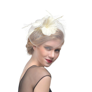 Feather Headdress Bridal Net Yarn Hairpin Ball Party Hair Accessories