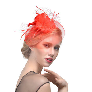 Feather Headdress Bridal Net Yarn Hairpin Ball Party Hair Accessories