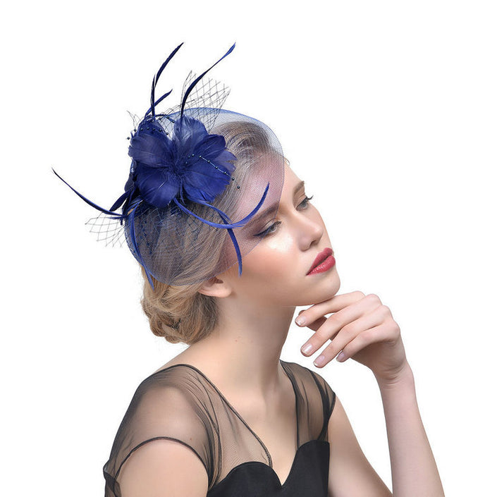 Feather Headdress Bridal Net Yarn Hairpin Ball Party Hair Accessories