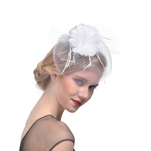 Feather Headdress Bridal Net Yarn Hairpin Ball Party Hair Accessories