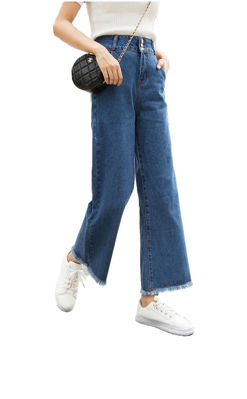 Women's Jeans High-Waisted Straight-Leg Jeans Spring Women's Cropped Trousers