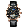 Automatic Fashion Leather Diamond Star Men's Tourbillon Hollow Mechanical Watch