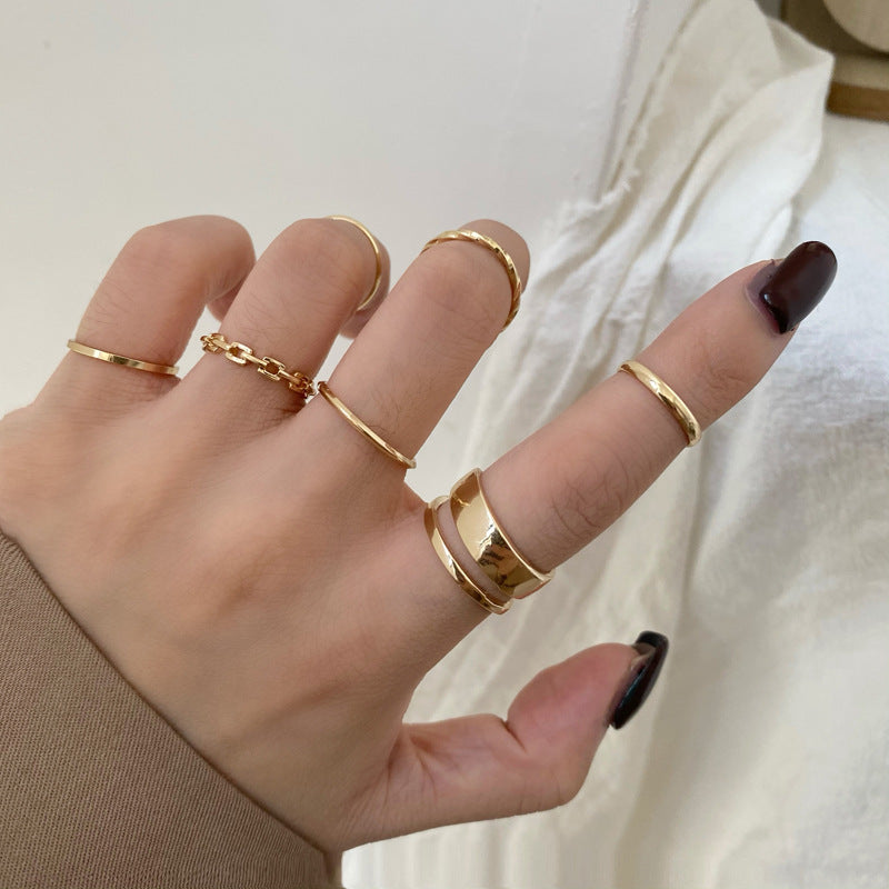 Creative Seven-Piece Joint Ring Ring Simple Trendy Fashion Tail Ring