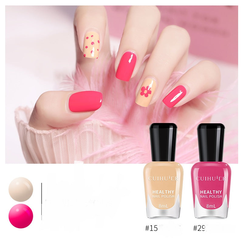 Water-based Peelable And Peelable Nail Polish 8ml Baking Free Cosmetic Makeup Set