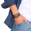Men Egypt Leather Bracelet Boy Anka Cross Multi-Layer Bangles Charm Wristband Religious Male Jewelry
