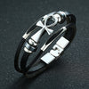 Men Egypt Leather Bracelet Boy Anka Cross Multi-Layer Bangles Charm Wristband Religious Male Jewelry