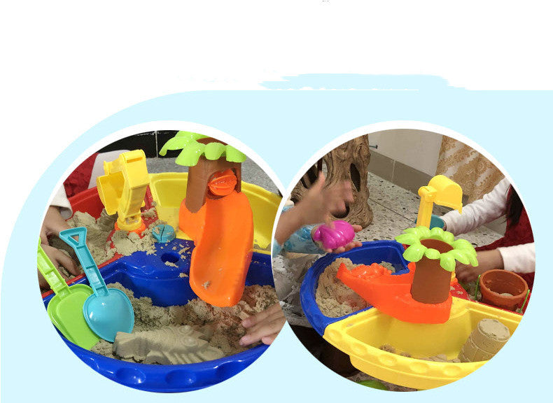 Water Table Set Summer Sand And Water Table Box Baby Kids Children Outdoor Beach Waterwheel Toys Family Play Set