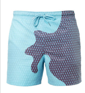 Discoloration In Water  Beach Sports Fitness Shorts  Quick-Drying Swimming Trunks  Temperature Change