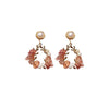 Pearl Earrings Temperament Super Fairy Crystal Net Red Earrings Design Leaf Earrings