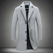 New Mens Solid Color Casual Business Woolen Coats