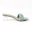 One-Line Plus Size Mid-Heel Solid Color Sandals