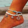 Yoga Anklet Turtle Bracelet Beach Pendant Starfish Pearl Retro Turtle Anklet