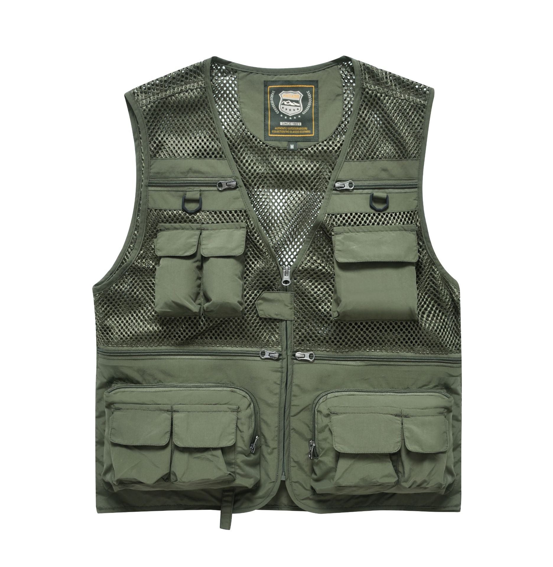 Men's Outdoor Fishing Mesh Vest Jackets Travel Photography Waistcoats Man Jungle Tactical Quick Dry Multi Pockets Jacket