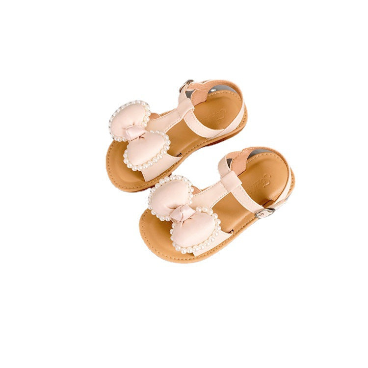 Children'S Fashion Korean Girls Casual Sandals Bowknot Velcro Kids Shoes