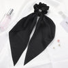 New Knotted Ribbon Satin Monochrome Silky Square Scarf Hair Tie Ladies Ponytail Hair