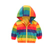 Rainbow Jacket Zipper Hooded Jacket For Kids