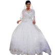 Trailing Wedding Dress White Lace Plus Size Short-sleeved Dress