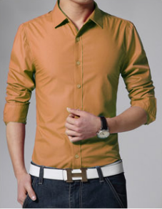 Business Shirt Fashion Candy Color Men's Casual Long-Sleeved Shirt