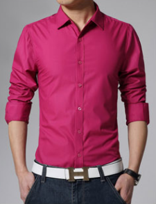 Business Shirt Fashion Candy Color Men's Casual Long-Sleeved Shirt