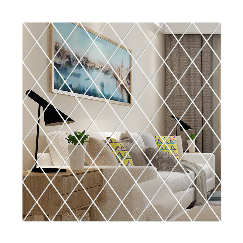 Diamond Mosaic Tv Background Wall Mirror Wall Sticker