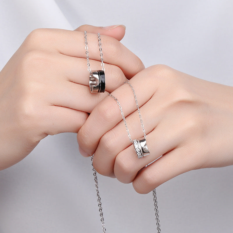 Ring Couple Necklace S925 Sterling Silver Men And Women