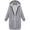 Hooded long-sleeved winter sweater women's jacket in a long thick shirt