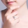 Cupronickel Jewelry Ring Blue Heart-shaped Sapphire Ring Female Colored Gems