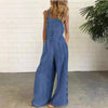 Retro Side Pocket Casual Wide-Leg Side Buckle Jumpsuit