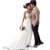 Retro Lace Shoulder Chiffon Slim Bridal Wedding Dress