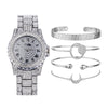 Men's Fashion Luxury Steel Band Quartz Watch Bracelet Set