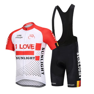 Short-sleeved Bib Cycling Clothes Suit Bicycle Men And Women Moisture Wicking Outdoor Clothes