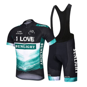 Short-sleeved Bib Cycling Clothes Suit Bicycle Men And Women Moisture Wicking Outdoor Clothes