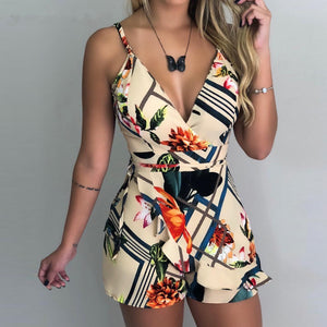 Fashion AlpscommercePrint Suspender Jumpsuit