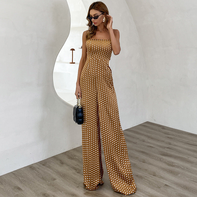 Strapless Round Neck Jumpsuit Suspenders Jumpsuit